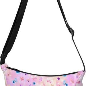 Lightweight Nylon Crescent Crossbody Bag - Adjustable Shoulder Strap Included